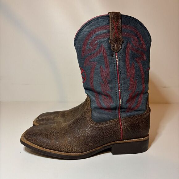 Twisted X Hooey Youth size 5.5 M Cowboy Boots Leather Square Toe YHY0008 - Picture 3 of 11
